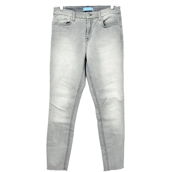 7 For All Mankind Women's Skinny Jeans - Light Gray - Picture 1 of 9